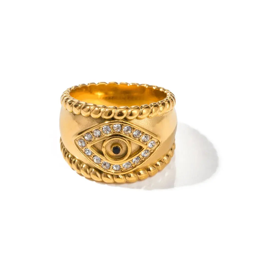 Gold Plated Evil Eye Ring