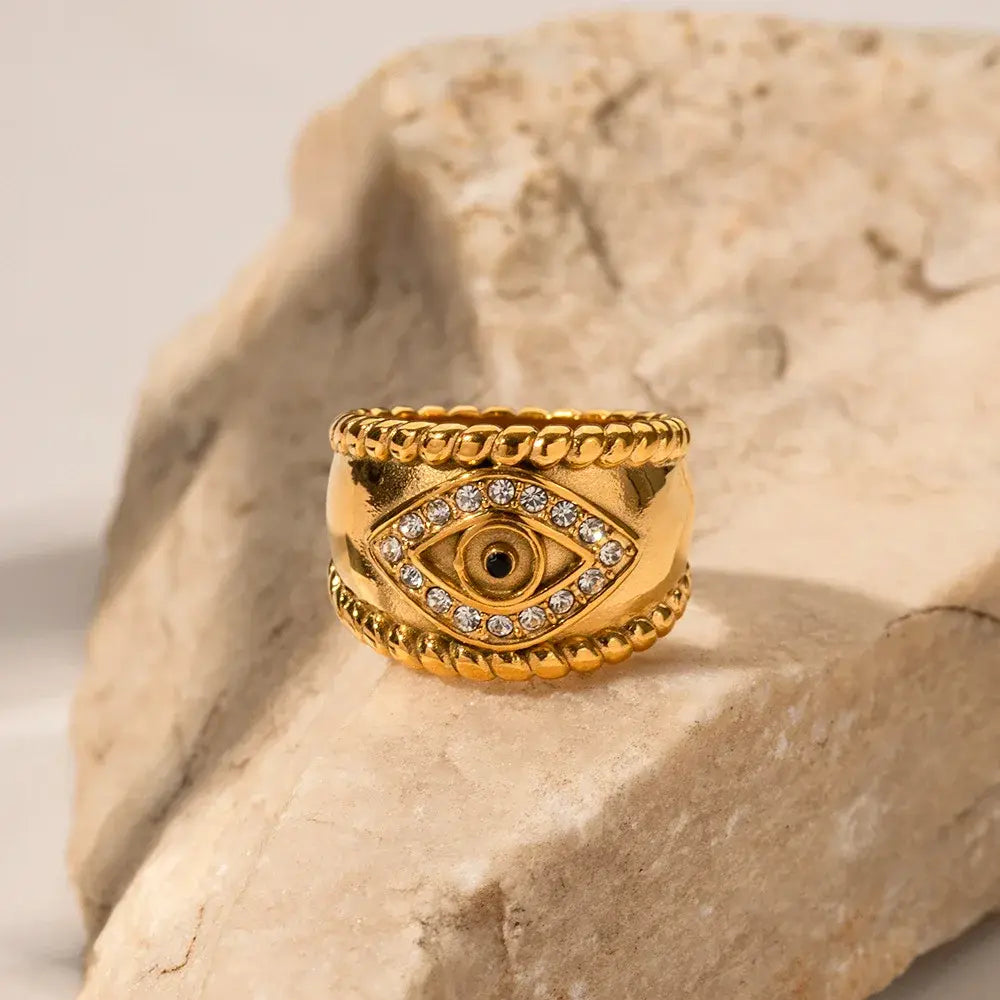 Gold Plated Evil Eye Ring