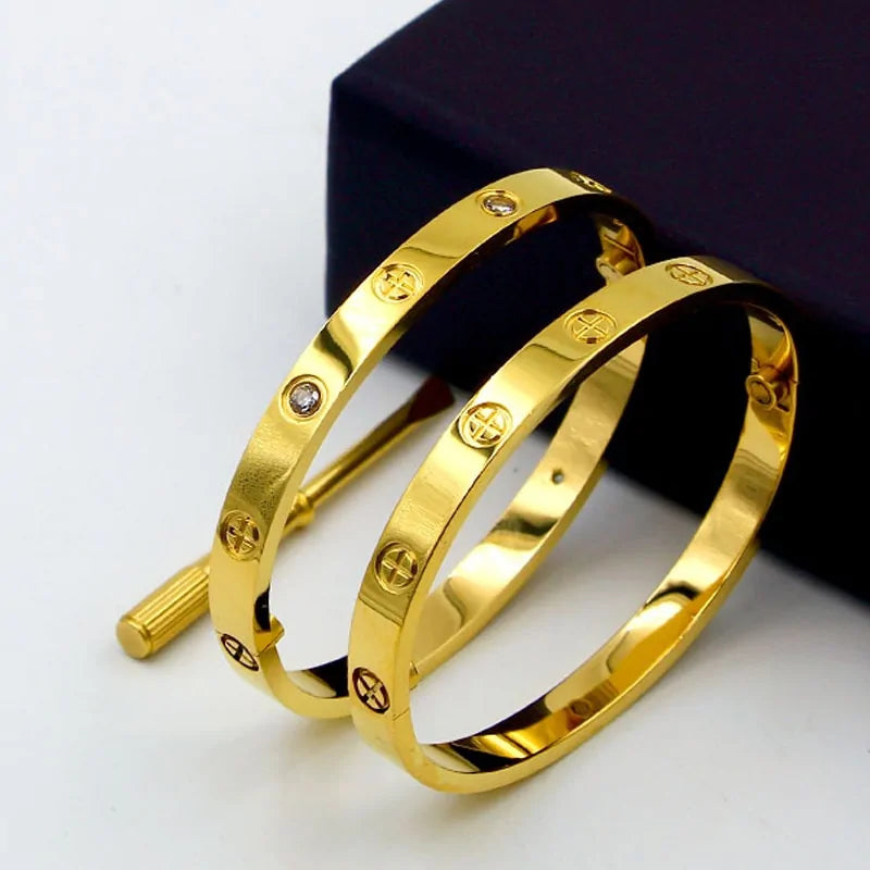 Lovers Classic Design Cross Bangles Bracelets With Screwdriver