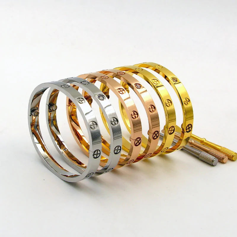 Lovers Classic Design Cross Bangles Bracelets With Screwdriver