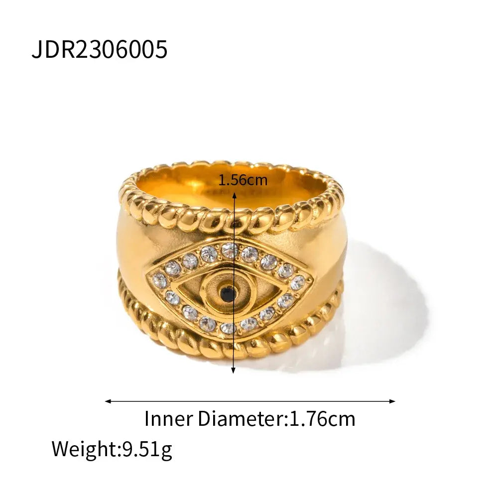 Gold Plated Evil Eye Ring